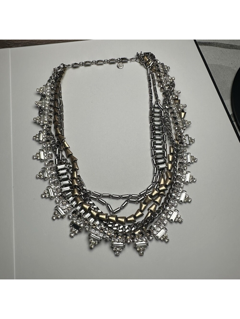 Stella & Dot Boho Multi Strand Rhinestone Statement Festival Necklace